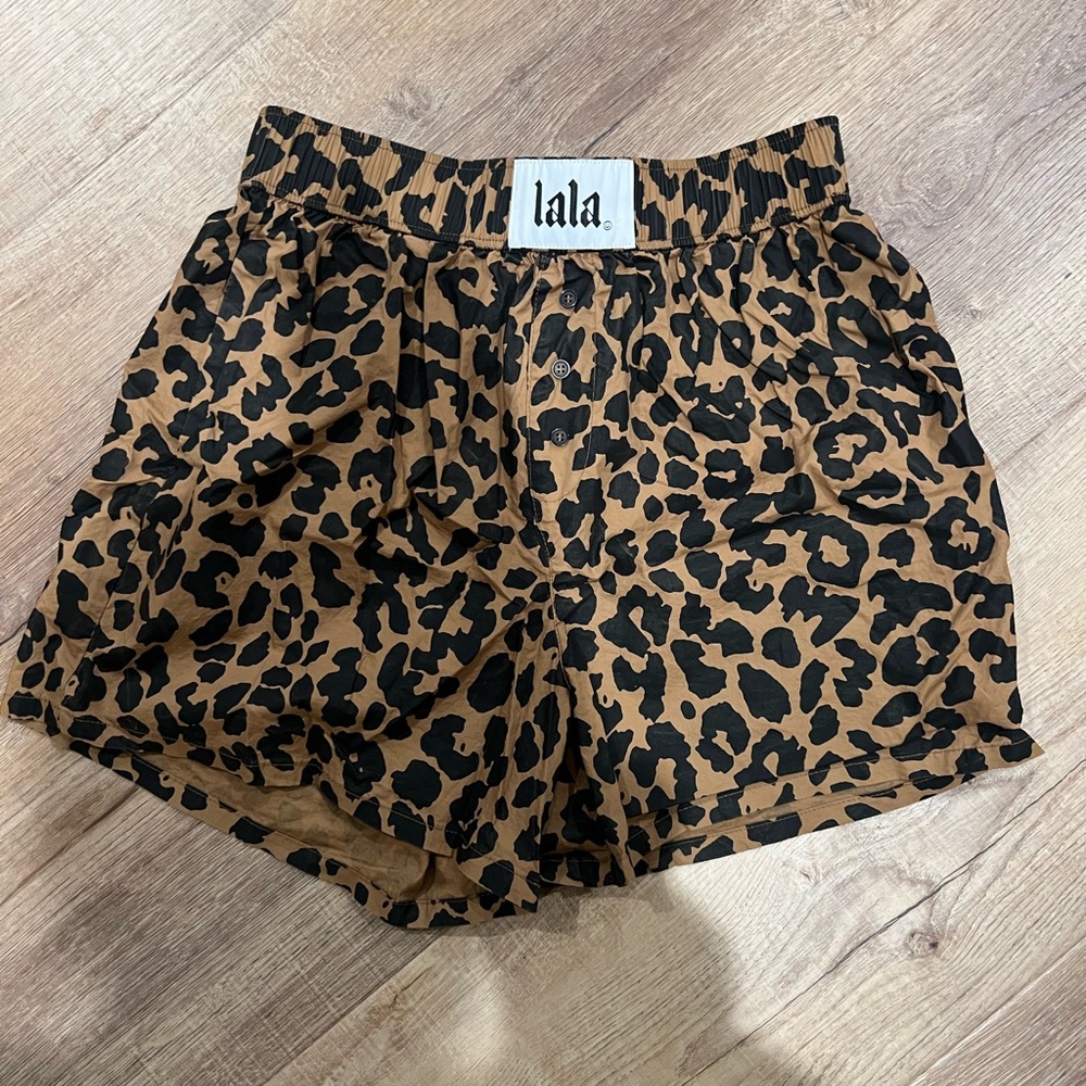 Dressed in Lala leopard shorts